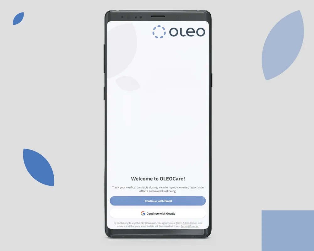 OleoCare profile setup screen